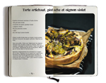 Tarte artichaut, pistache et oignon violet